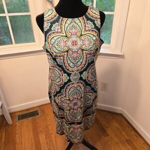 London Times Paisley Print‎ Dress Sleeveless Casual Summer Dress Size 12